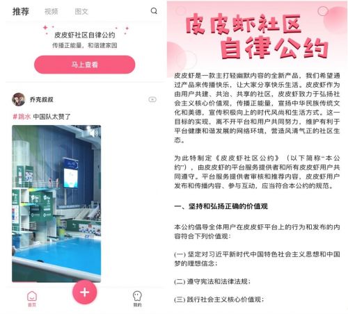 今日头条旗下皮皮虾发布社区公约 控制与内涵段子相关内容